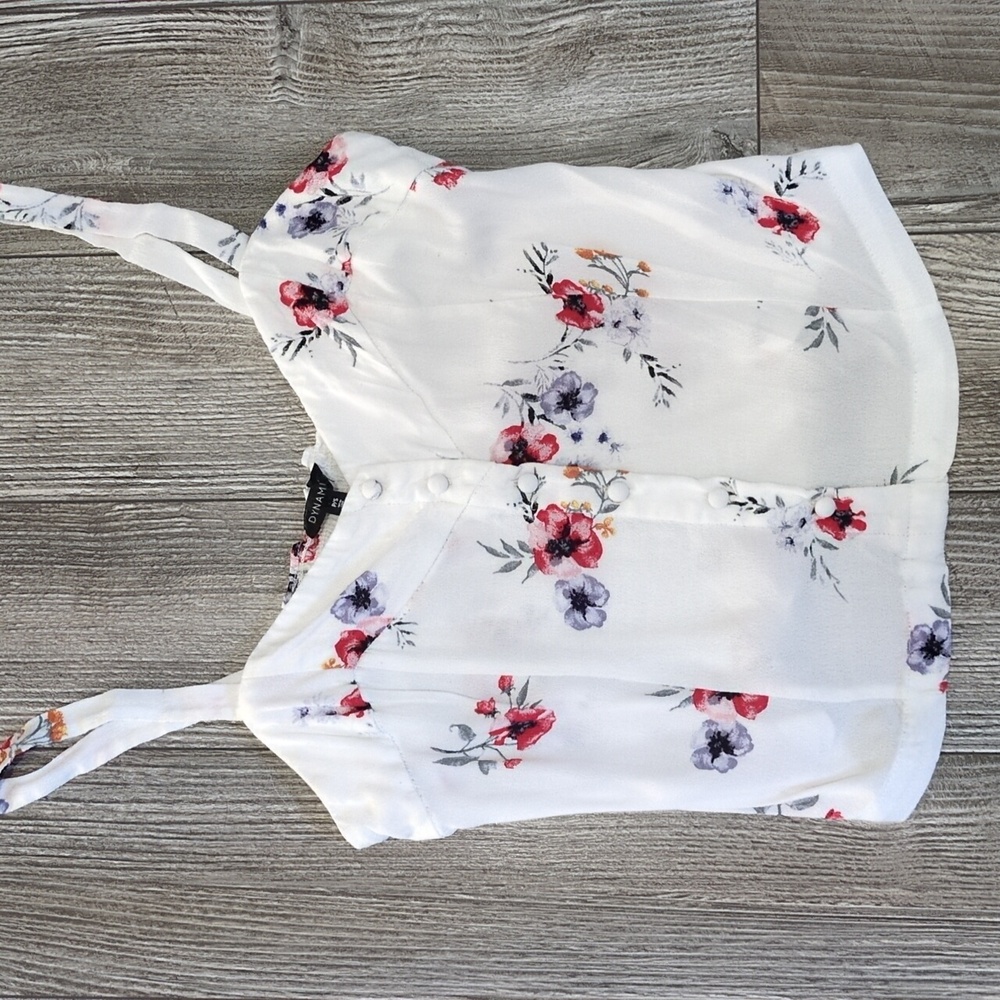 Dynamite Floral White Button Front Camisole S